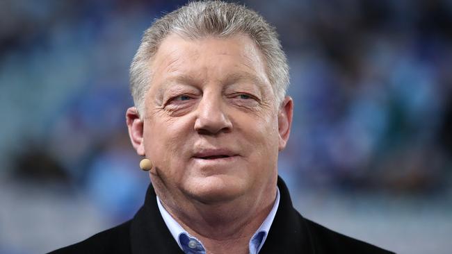 SYDNEY, AUSTRALIA - JULY 10: Phil Gould smiles during a tv broadcast before game three of the 2019 State of Origin series between the New South Wales Blues and the Queensland Maroons at ANZ Stadium on July 10, 2019 in Sydney, Australia. (Photo by Mark Metcalfe/Getty Images)