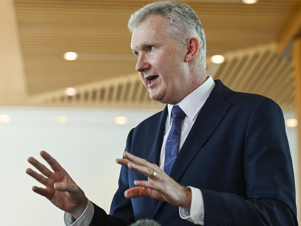 Workplace Relations Minister Tony Burke has urged states and territories to make a decision on banning engineered stone. Picture: NCA NewsWire / Martin Ollman