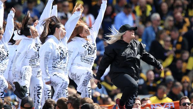 Melbourne’s Tones and I performing before the AFL Grand Final. Picture: Mark Stewart