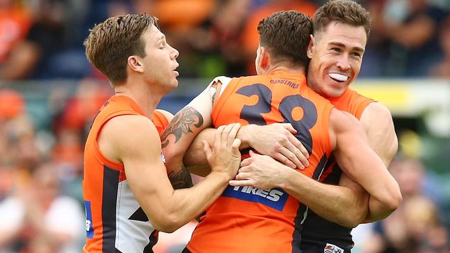 Jeremy Cameron bagged six goals against the Bulldogs. Picture: Getty Images