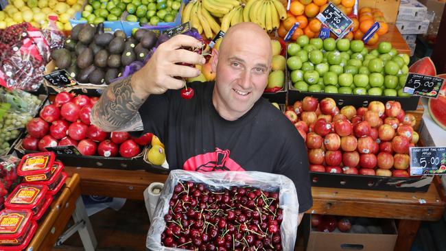 It’s time to vote for Melbourne’s top greengrocer. Peter Zampierollo in the fruit and veg section at Queen Victoria Market. File photo