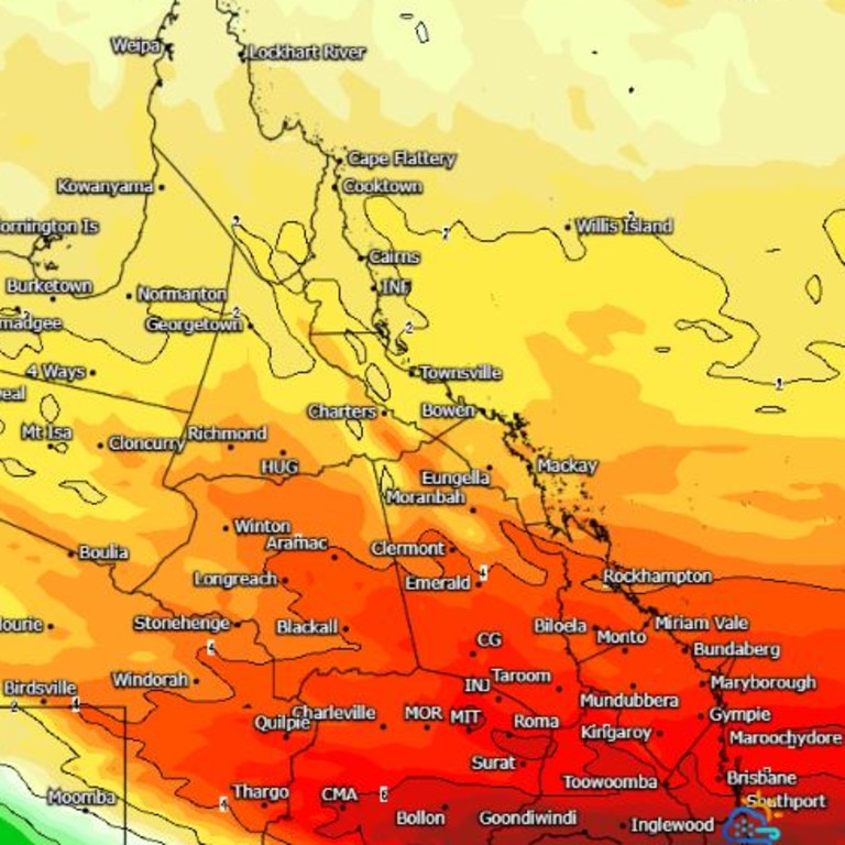 It could get to 36C in parts of South East Queensland today. Picture: weatherwatch.com.au