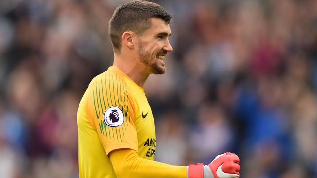 Socceroos goalkeeper Mat Ryan has been earning plenty of plaudits for his performances at Brighton in the Premier League. Picture: AFP 