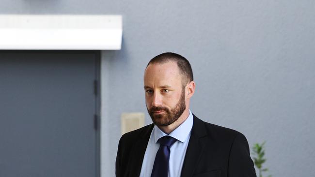 Detective Sergeant Matt Mattock arrives at the Cairns Supreme Court to give evidence in the trial of Rajwinder Singh, accused of murdering Toyah Cordingley on Wangetti Beach on October 21, 2018. Picture: Brendan Radke