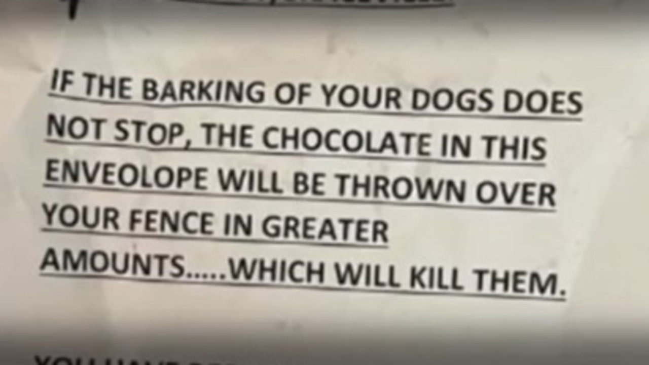 The neighbour threatened to kill the family’s dogs. Picture: 7News