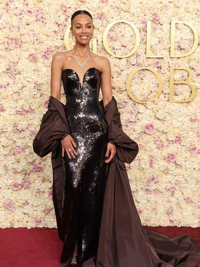 Zoe Saldana attends the 82nd Annual Golden Globe Awards. Picture: AFP