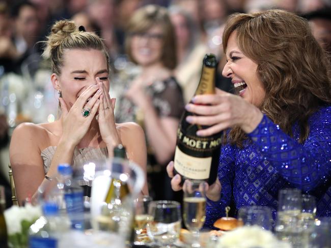 Margot Robbie and Allison Janney attend The 23rd Annual Critics’ Choice Awards at Barker Hangar on January 11, 2018 in Santa Monica, California. Picture: Getty