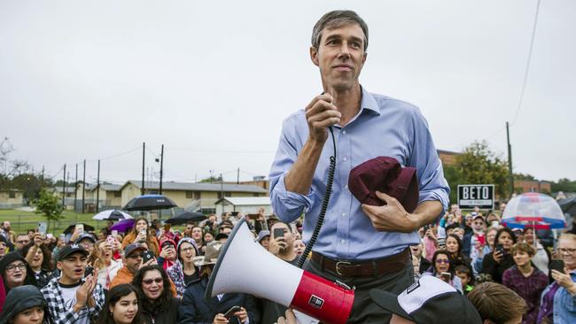 Democrat Beto O’Rourke in Austin, Texas, yesterday. Picture: AP