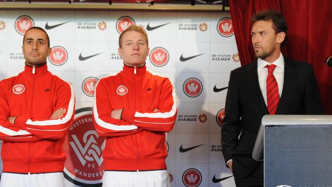 Tarek Elrick, Aaron Mooy and Tony Popovic (head coach).