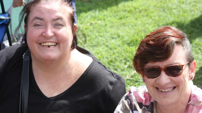 Lisa Jones and Natalie Hughes joined the crowds in Cleveland to remember the fallen today. Anzac Day 2019. Pic Andrea Macleod