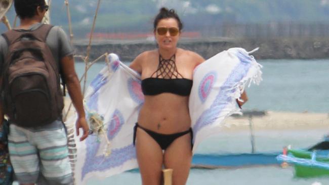 Schapelle Corby on the beach in Bali, April 3, 2017.