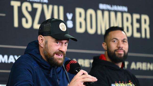 WBC heavyweight champion Tyson Fury was in town for Joseph Parker’s fight. Picture: Getty