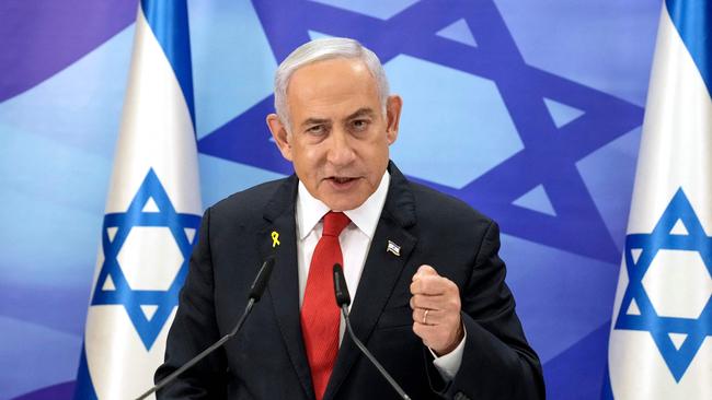 Israeli Prime Minister Benjamin Netanyahu speaks during a press conference in Jerusalem following the fall of Bashar al-Assad. Picture: Maya Alleruzzo/AFP