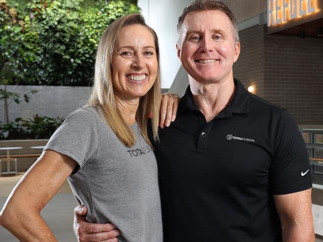 Owners Michelle and Leon McNiece at their Total Fusion gym, Morningside. Picture: Liam Kidston.