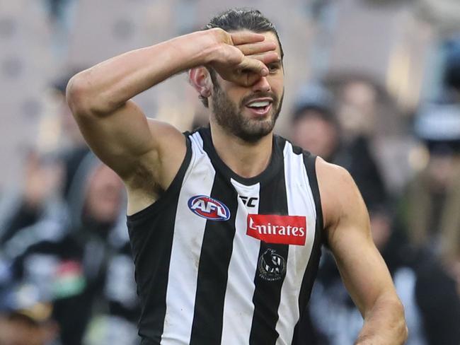 Brodie Grundy wanted the no.1 rucking spot in the All-Australian team. Pic: AAP