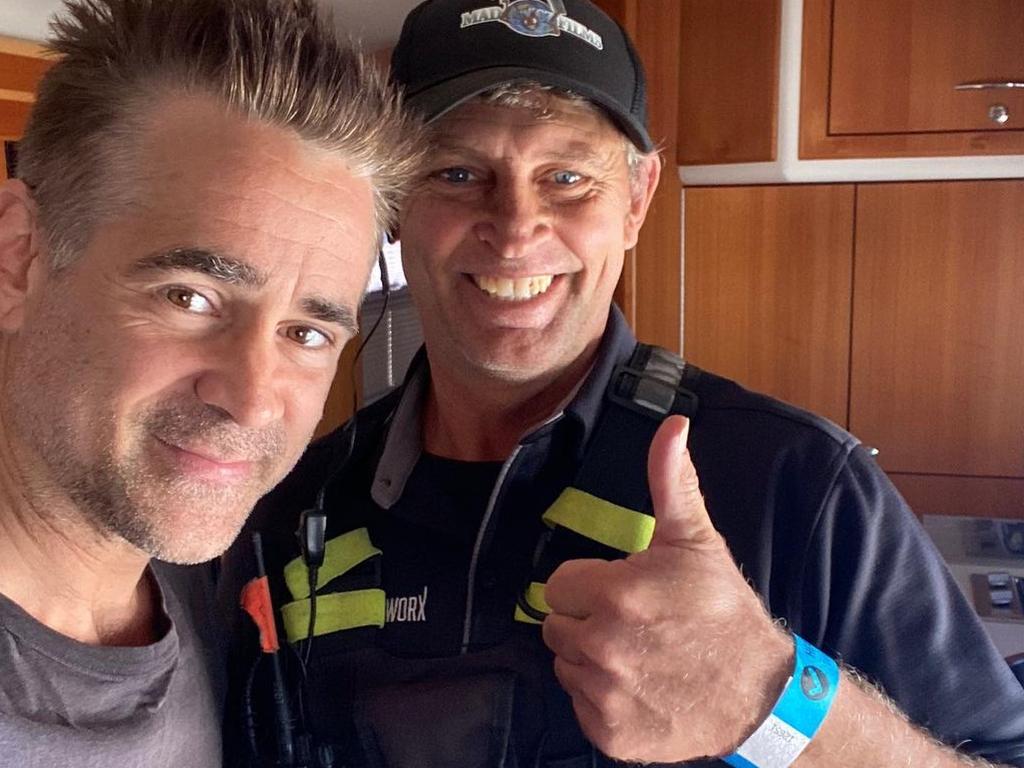 Colin Farrell on the set of Thirteen Lives on the Gold Coast. Picture: Twitter