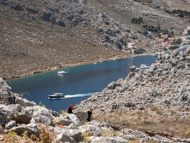 By the time Michael Mosley reached the summit above Agia Marina, he had already walked at least four miles in ferocious heat. Picture: AFP.