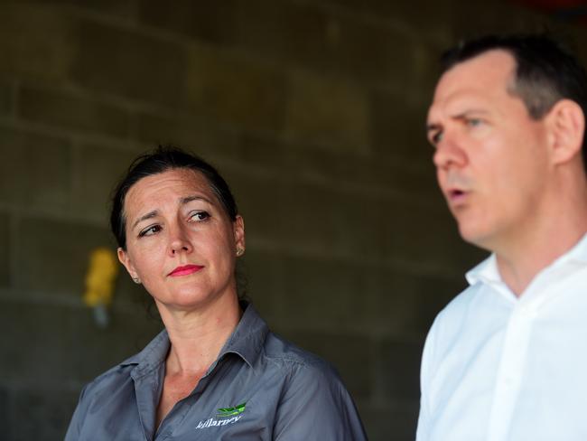 Andrea Moriarty, pictured with Chief Minister Michael Gunner, is seeking Labor preselection in Fong Lim. Picture: Justin Kennedy