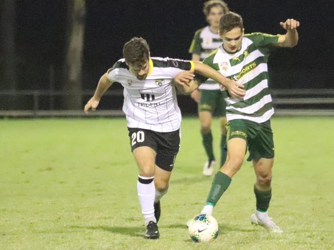 Western Pride footballer Isaac Davey  playing against Wynnum at the Briggs Road Sporting Complex. Picture: Christina Moran