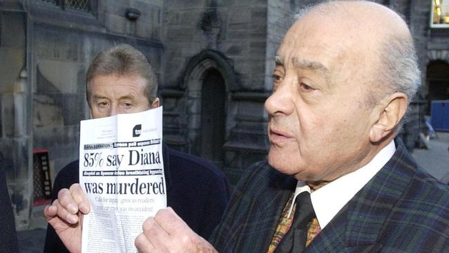 Mohammed Al Fayed arrives at court in Edinburgh to present a request for a public investigation into the death of Princess Diana and his son Dodi. Picture: AFP