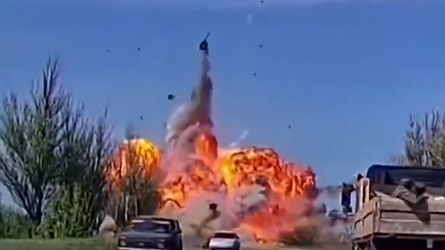 The blast was shared by Ukraine’s 54th Mechanised Brigade. Picture: Phoenix TV