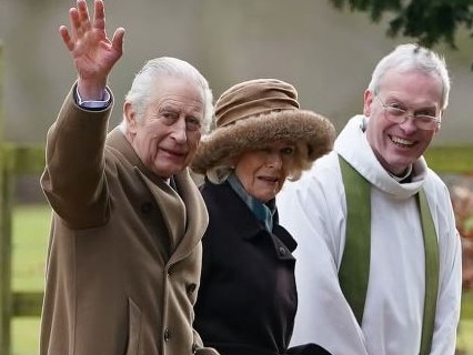 King Charles looked in good spirits during his first public appearance since a three-night hospital stay. Picture: AFP
