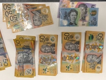 Alleged member of the Mongols OMCG, 37yo, busted with knife and stash of drugs, cash at Tweed Heads West on September 27, 2024. Picture: NSW Police