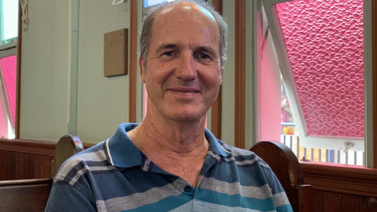 Chris Currie attends St Paul’s Uniting Church on Saturday. Picture: Duncan Evans