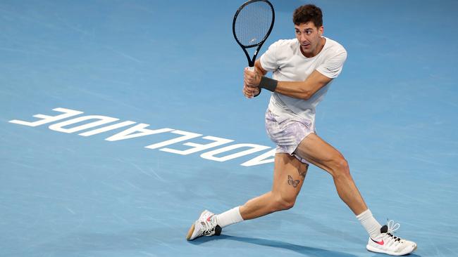 Thanasi Kokkinakis will meet France’s Arthur Rinderknech in the Adelaide singles final. Picture: Getty Images