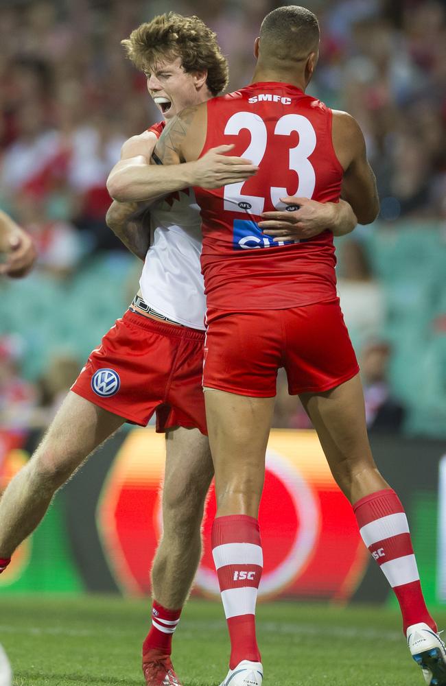 Nick Blakey has all the tools to hold the Sydney forward line for while Lance Franklin recovers from injury. Picture: AAP