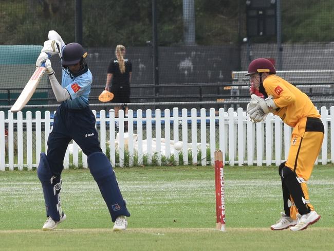 Ronav Aparajit plays a straight bat for Parra. Picture: Sean Teuma. AW Green Shield