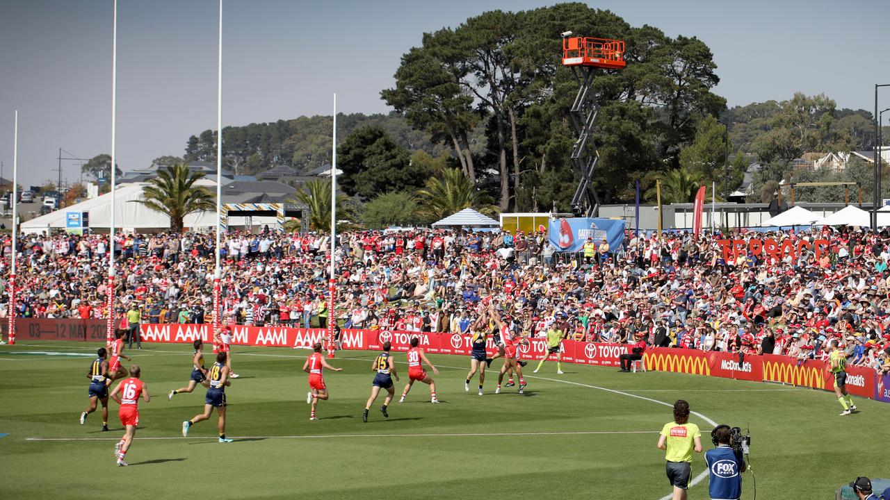 West Coast take on Sydney at Mount Barker’s Summit Sports Park in April this year. Picture: Dean Martin