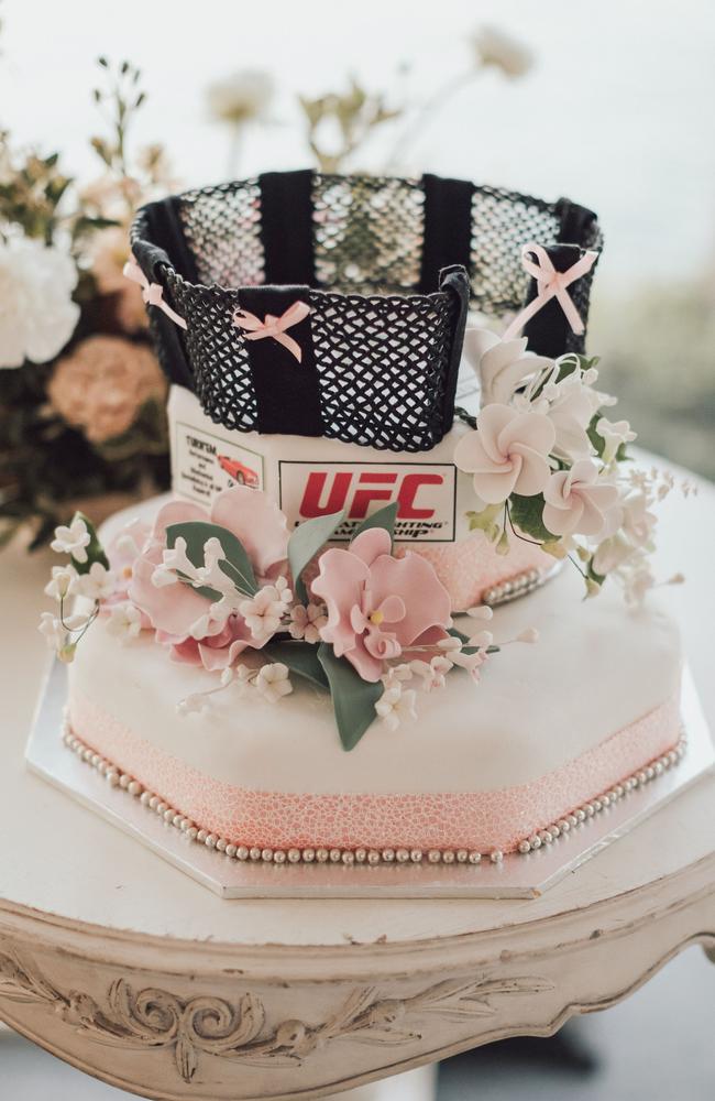 The UFC-themed wedding cake. Picture: Lover of Mine