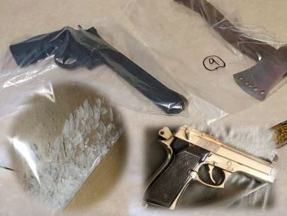 Weapons and drugs seized during outlaw from a gang and associates around Gympie and the Sunshine Coast.