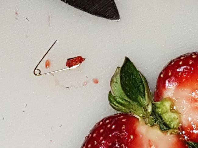 Pin found in Strawberry at Foodland store in Jamestown - picture supplied