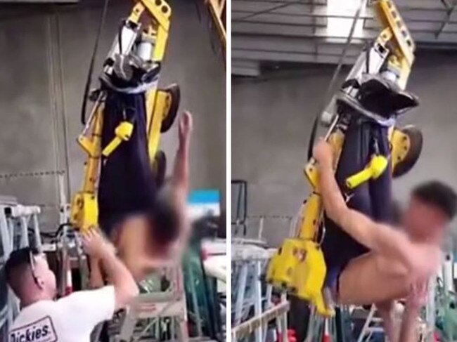 Boss slaps apprentice. Picture: A Current Affair