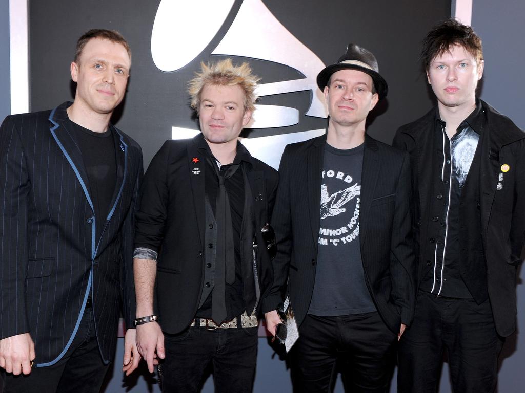 Sum 41 (from left to right): Tom Thacker, Whibley, Steve Jocz and Jason McCaslin. Picture: Larry Busacca/Getty Images