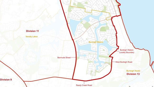 New council boundaries for Burleigh on the Gold Coast.