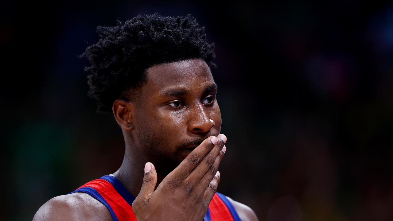 MANILA, PHILIPPINES - SEPTEMBER 03: Jaren Jackson Jr. #13 of the United States reacts after the FIBA Basketball World Cup 2nd Round Group J loss to Lithuania at Mall of Asia Arena on September 03, 2023 in Manila, Philippines. Lithuania won 110-104. (Photo by Yong Teck Lim/Getty Images)