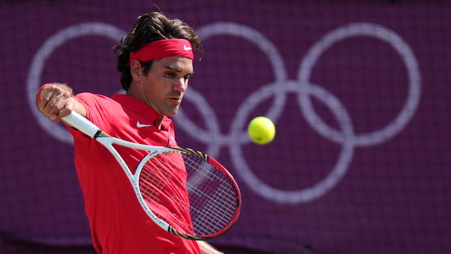 Federer in action during the 2012 Olympics. Picture: AFP