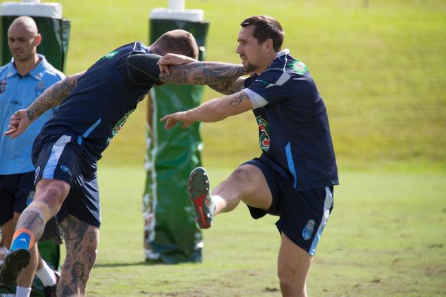 Mitchell Pearce during State of Origin training at Coffs Harbour last year. Picture: Gemima Harvey