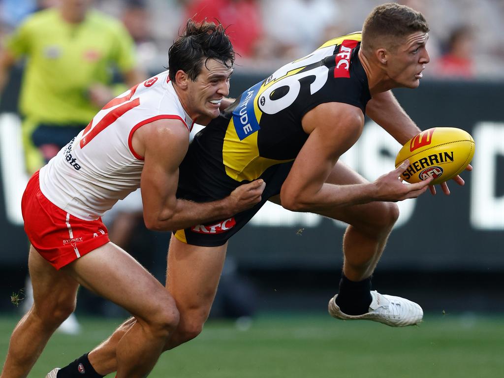 The Swans struggled to match the Tigers pressure in round three. Picture: Michael Willson/AFL Photos via Getty Images