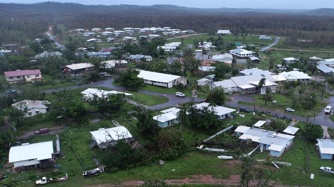 Lockhart River after Cyclone Trevor passed just south of the town. PHOTO: QFES