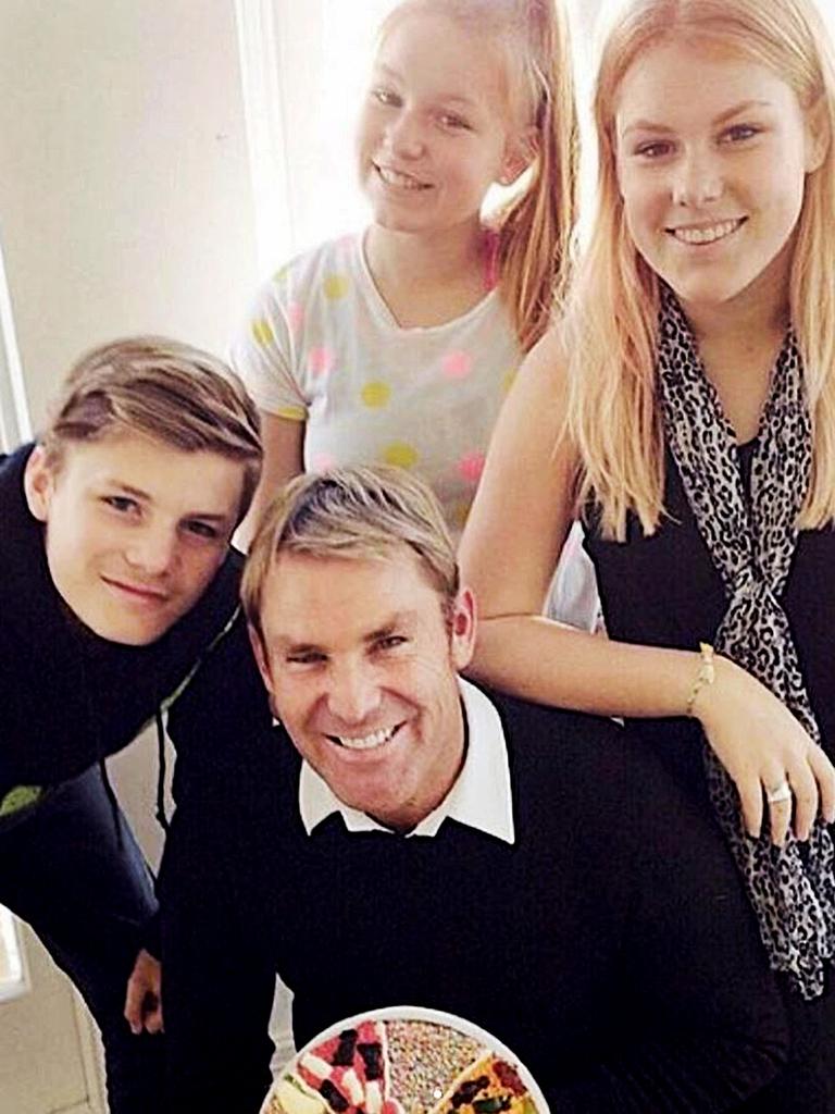 Warnie with his kids Jackson, Brooke and Summer. Photo: Instagram