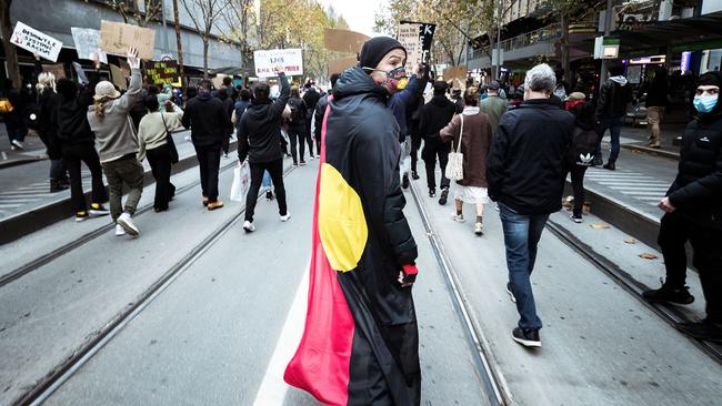 A Black Lives Matter protest in Melbourne. Picture: Getty