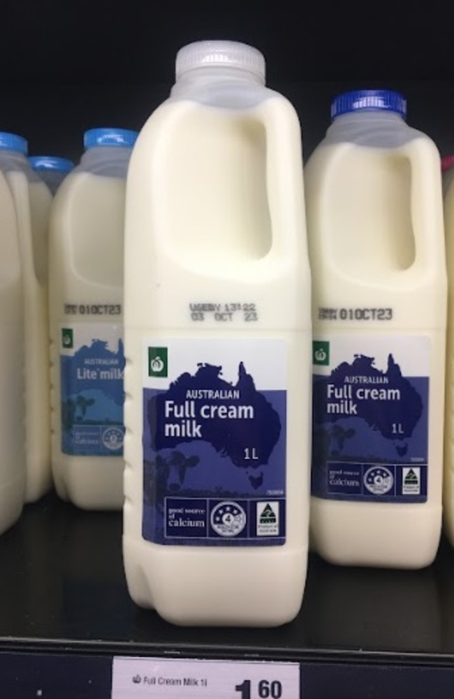 Woolies has introduced clear milk bottle cap. Picture: Supplied