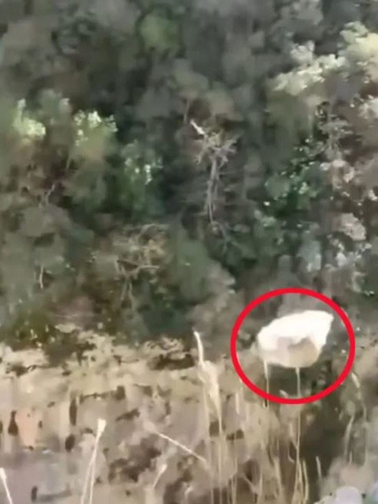 The young man's pal filmed him casting the heavy rock and the video was later uploaded to social media for likes.