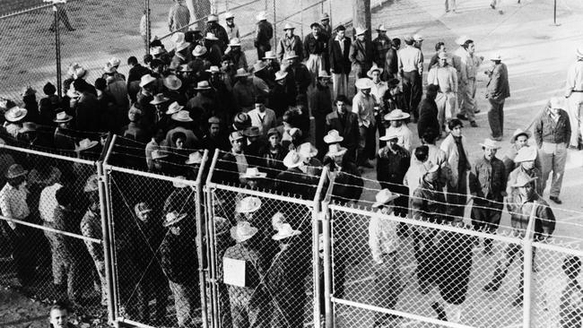 The United States slammed the border gateway shut in 1954, leaving Mexican workers waiting just inside the US border to be let in for farm labour.