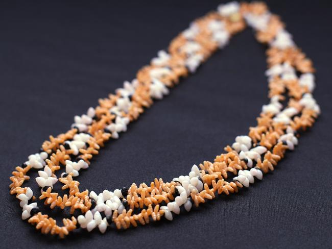 A necklace made by shell stringer Jeanette James. Picture: Richard Jupe