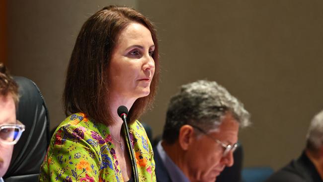 Cairns Regional Council Mayor Amy Eden chairs an ordinary meeting at the council chambers. Picture: Brendan Radke